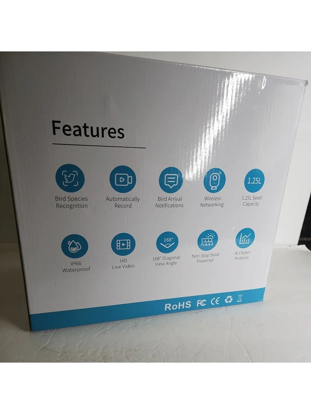 Bird Feeder  Live Video, Solar-Powered, Smart AI Identify Birds...